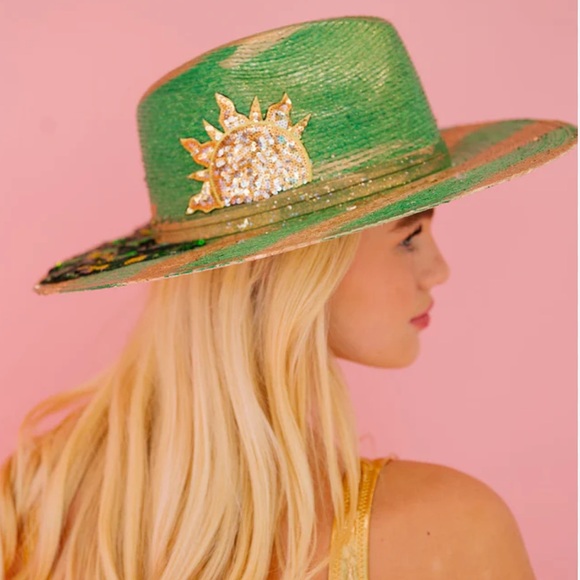 Handmade Accessories - SUNSET SUN HAT / RED & GOLD